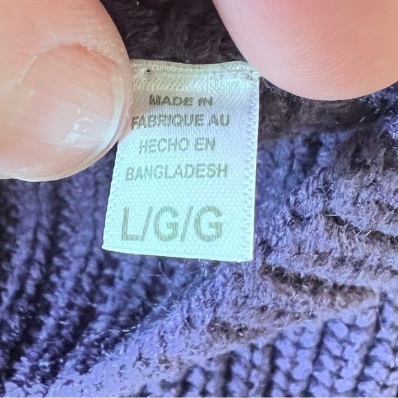 Purple Sleeveless Knit Top minimalist Comfy Casual Colorful Fall Tailgate Size L - Picture 4 of 10